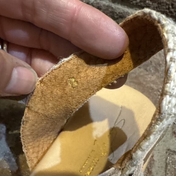 Sesto Meucci Zammy Perforated Wedge Sandal Platino Size 8 - Picture 10 of 16